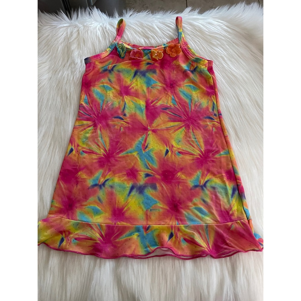 Bathing Babes Little Girls Or Toddlers Multicolor Swim Cover-Up Dress  Used
